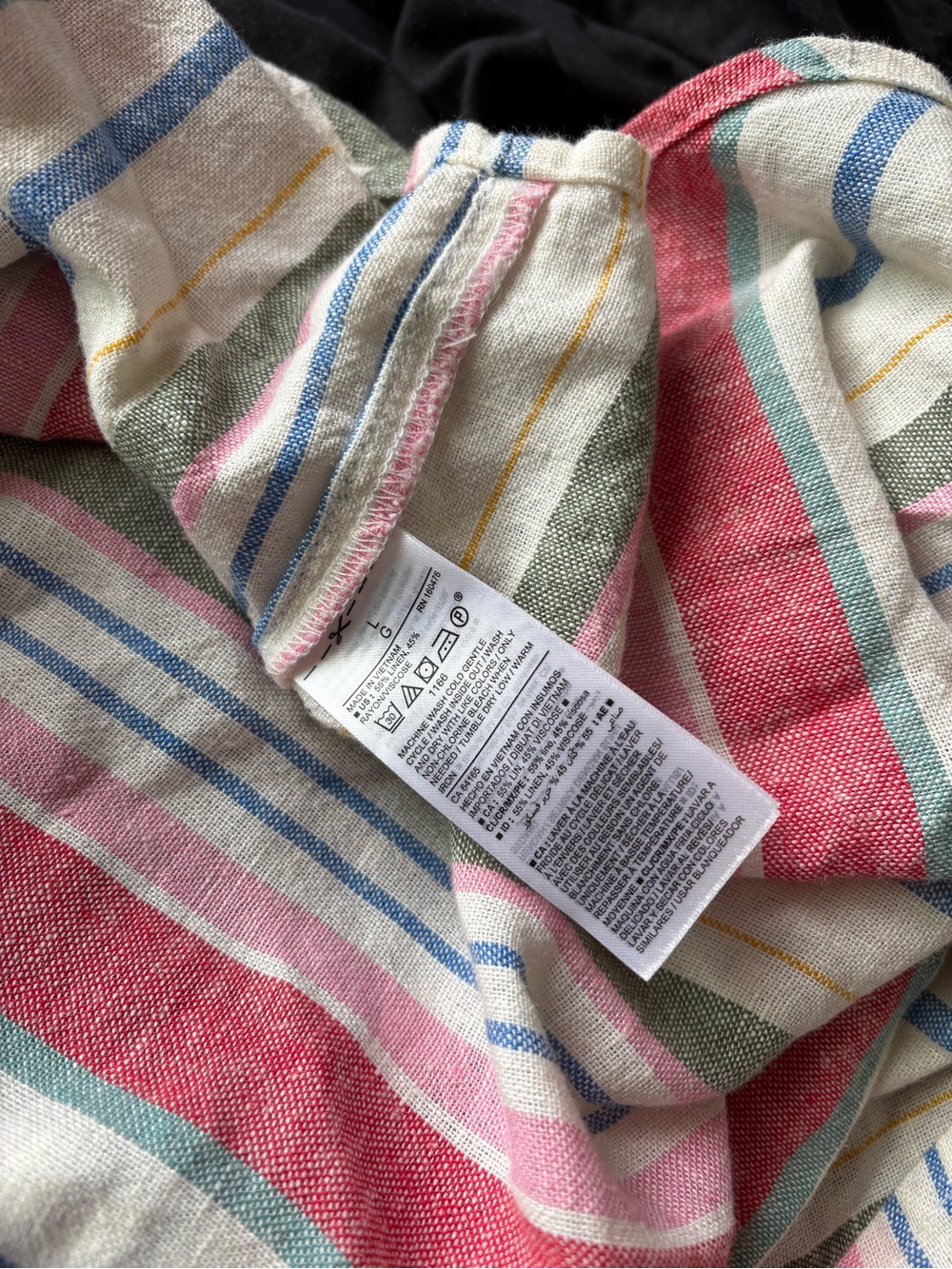 Old Navy Women'S Linen-Blend Striped Shirt Dress in‎ Multicolor Stripe Size L - Picture 8 of 8